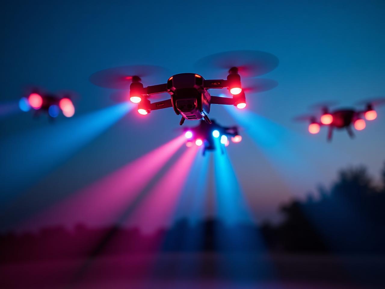 SkyBlitz show drones with colorful LED lights